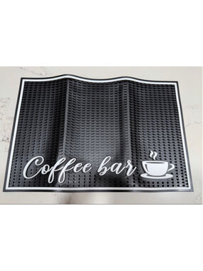New Coffee Bar Mat “Coffee Bar ” Spill Proof PVC Coffee Station Mat Non-Slip